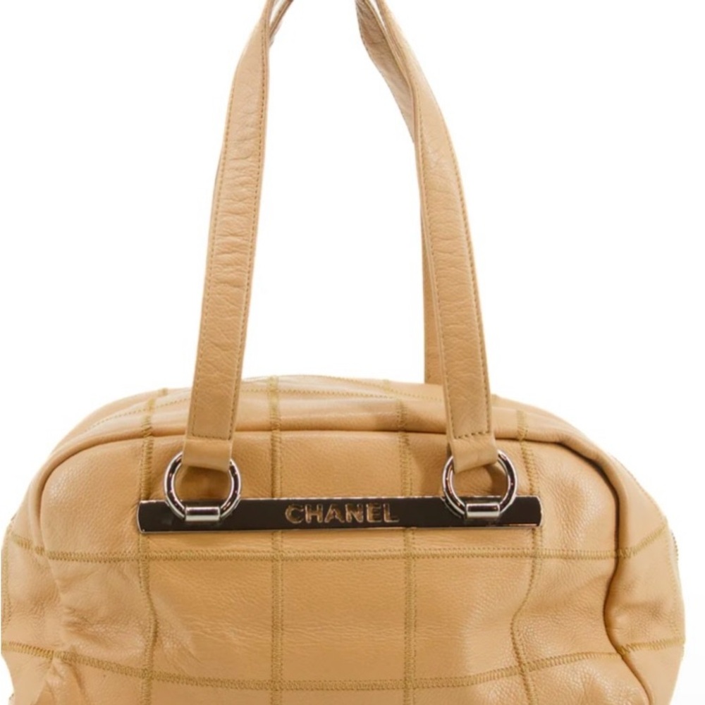 Chanel Tan Leather Chocolate Bar Women's Bag
